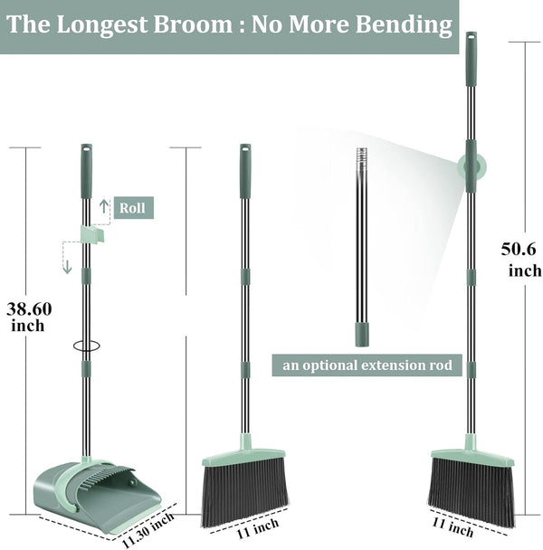 Easy Clean Broom and Dustpan Combo